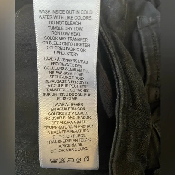 Frame Jeans Le One Flare Larsen Black Organic Cotton Size 2 - Picture 7 of 10